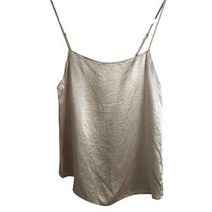 Babaton Acetate Satin Camisole Womens XS Champagne Adjustable Straps Minimalist